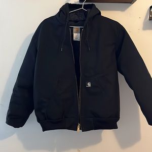 Carhartt Extremes Jacket J133 BLK SZ Medium Regular Workwear Hooded Quilt Lined